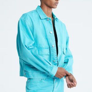 Calvin Klein Bad Boy Peacock Trucker Denim Jacket L NWT